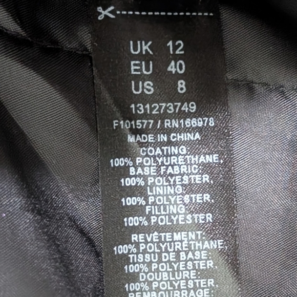 ASOS DESIGN Faux Leather Bomber Jacket with Collar - Black US 8 - Picture 13 of 13